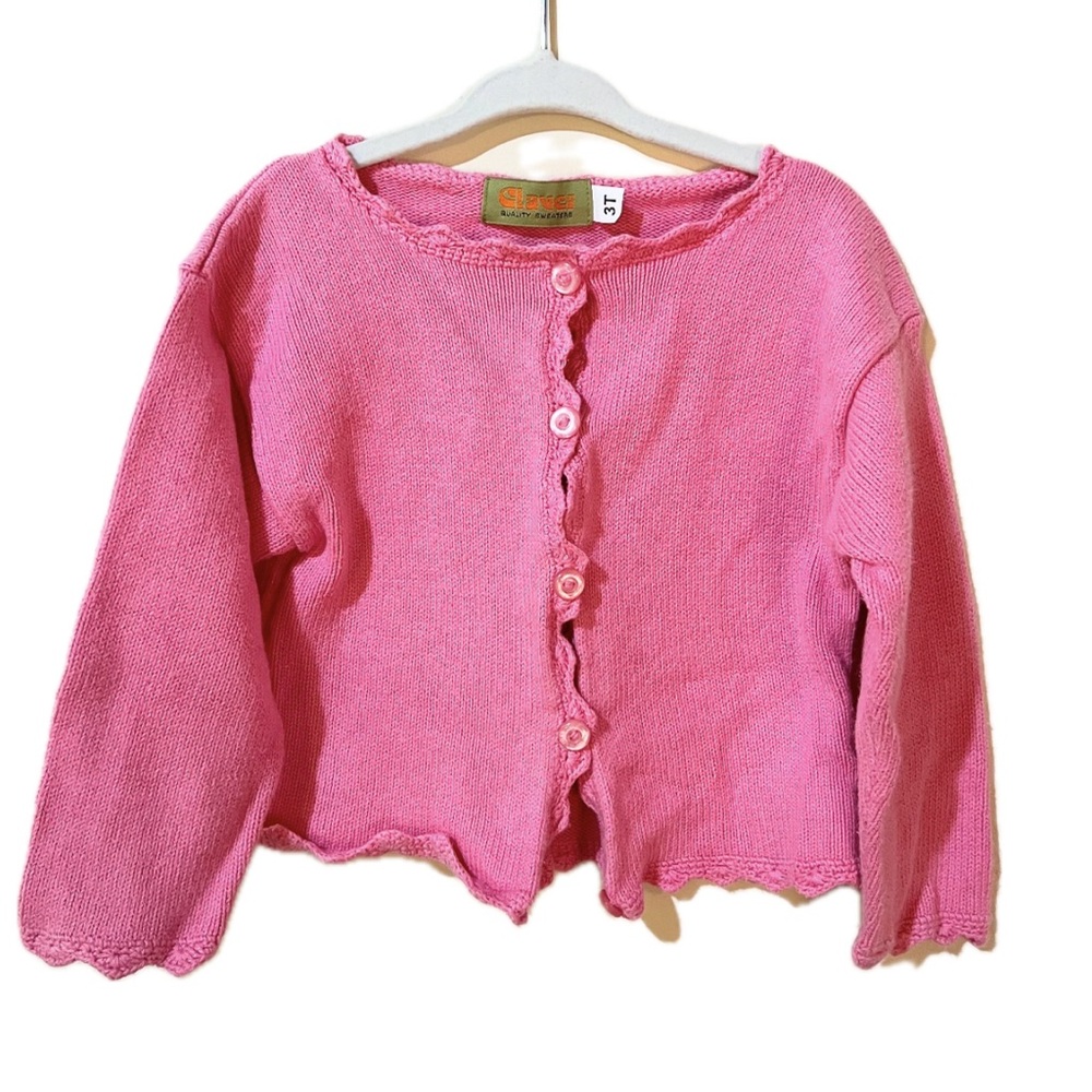 Claver Sweaters | Pink Ruffle Cardigan